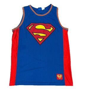 90s/Y2K Superman #1 Basketball Jersey DC Comics Size 14 (Men's SM/MD) RN#115665